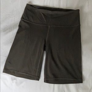 Athleta dark olive biker shorts
